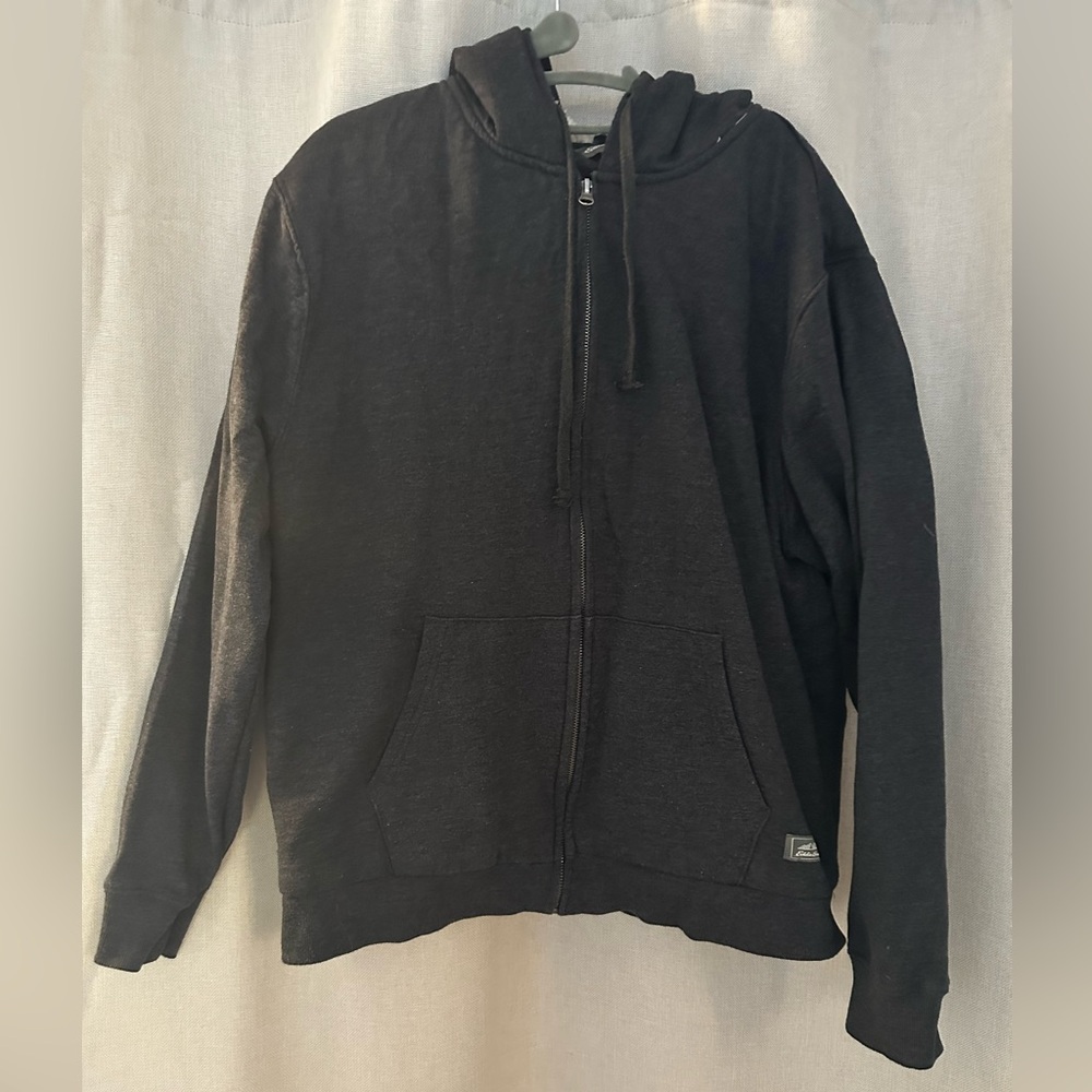 Eddie Bauer Men's Charcoal Zip-Up Sweater